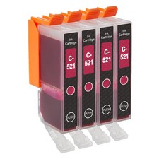 4 Magenta Ink Cartridges to replace Canon CLI-521M Compatible for PIXMA
