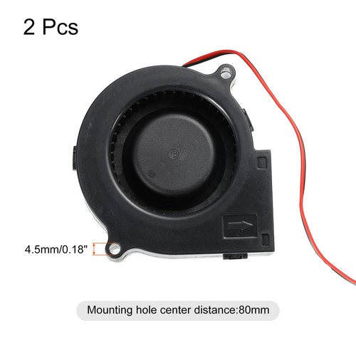 DC Brushless Fan Cooling Blower Fan Cooler 7530 75x75x30mm DC12V 0.2A 2pcs - Afbeelding 3 van 7