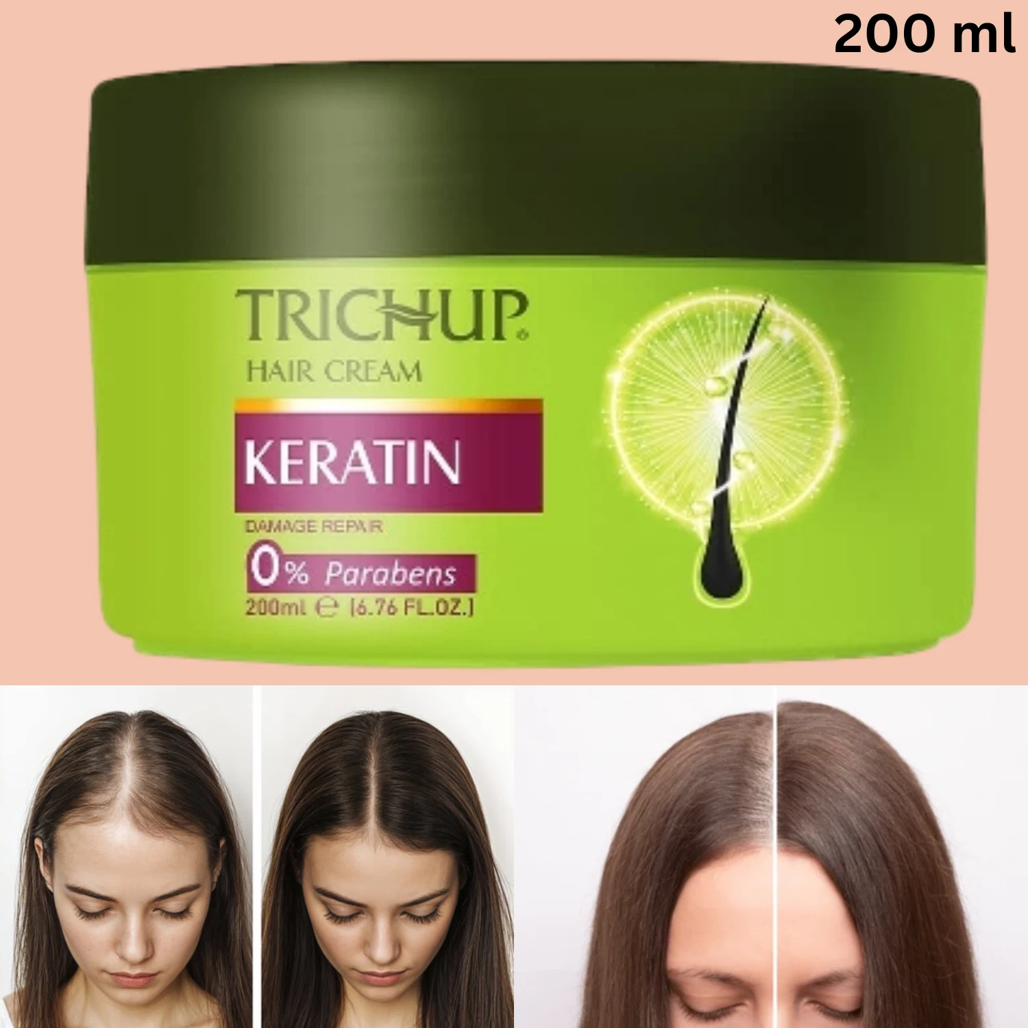 Trichup Keratin Hair Cream Use for Shiny hair growth for all types of hair 200ml
Opens in a new wind