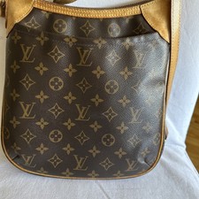 Luis Vuitton Cross Body Bag Monogram Canvas Brown Leather. Need Repair.V Good