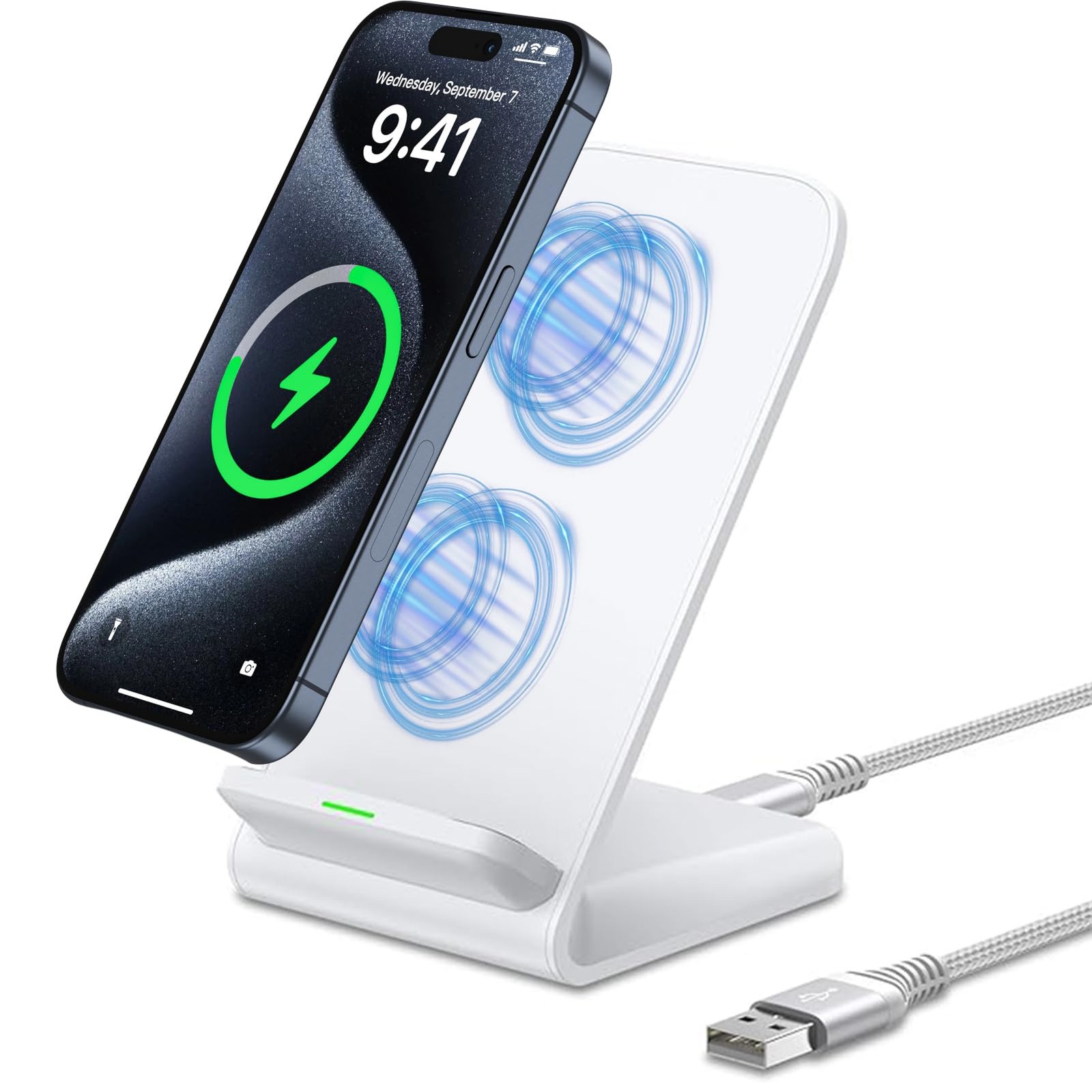 Chargeur à induction rapide 15W en aluminium pour iPhone 17 Pro