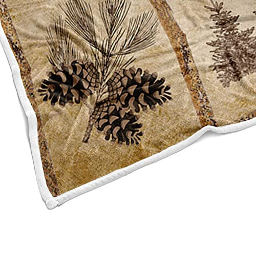 Rustic Throw Blankets, Farmhouse Country Antique Bear Moose Forest 50X60 Cabin - Picture 5 of 6