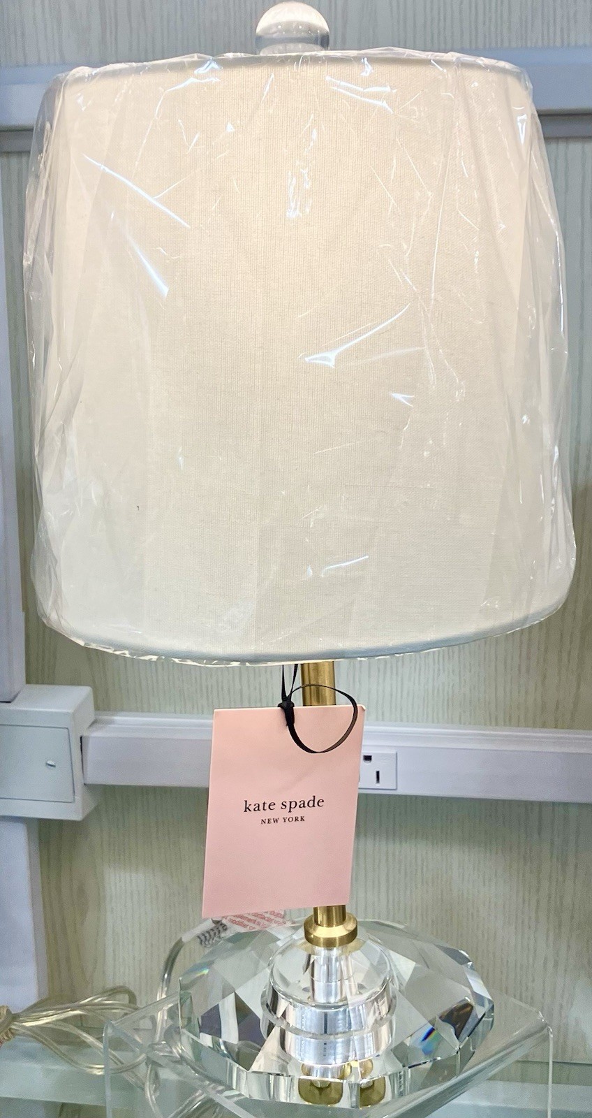 KATE SPADE GLASS Crystal Flower Petal Lamp With Flower Petal Base And Topper NEW thumbnail 4