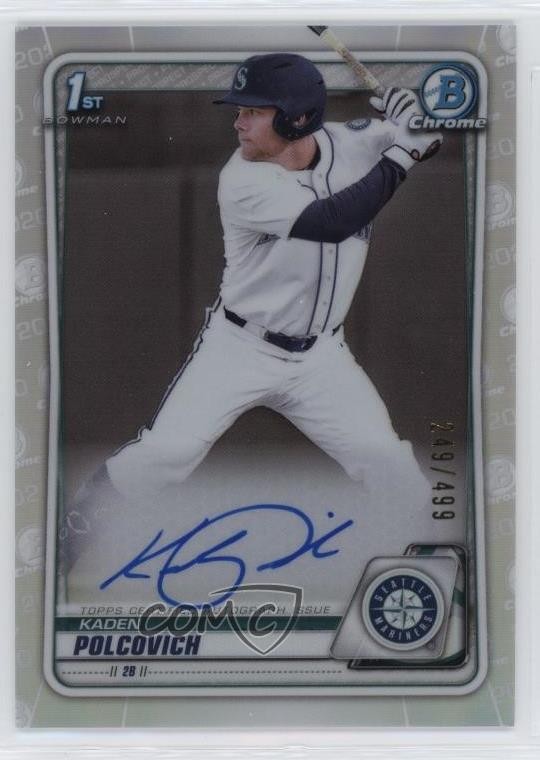 2020 Bowman Draft Chrome Picks Refractor /499 Kaden Polcovich #CDA-RH Auto 6fs