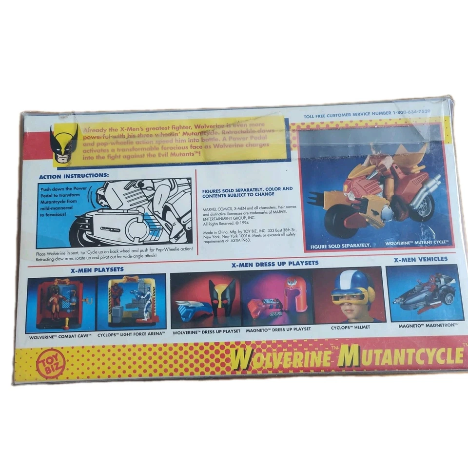 X-Men Wolverine Mutantcycle Marvel Toy Biz 1994 NIB Sealed Action Figure RARE - image 2 of 4