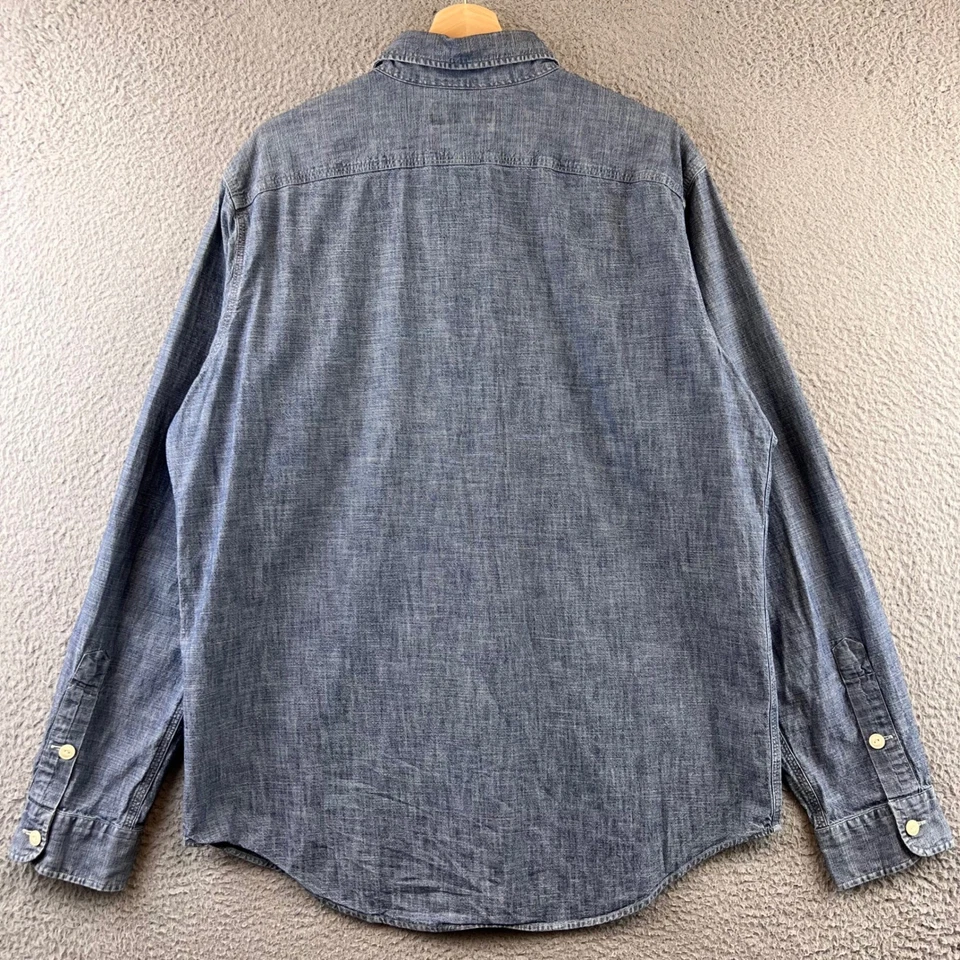Polo Ralph Lauren Cambray Camisa de Trabajo Azul Manga Larga Para Hombre Informal Abotonada L Foto 2 de 4