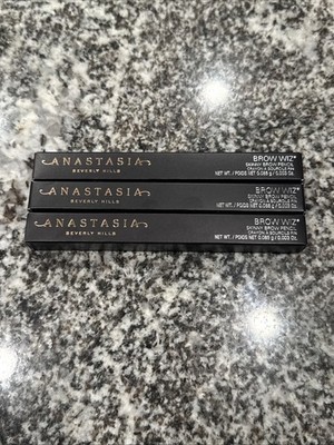 Lot Of 3 Anastasia Beverly Hills Brow Wiz Skinny Brow Pencil Caramel .003 oz NEW
