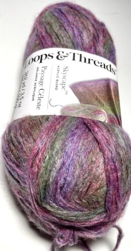 LOOPS & THREADS - SKYSCAPE. 1Ball. PURPLE & GREEN Multi. Shipping Is Combined - product listing photo