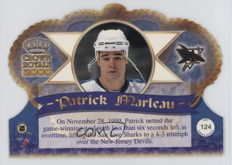 1999-00 Pacific Crown Royale Premiere Date /73 Patrick Marleau #124 - Image 2 of 2