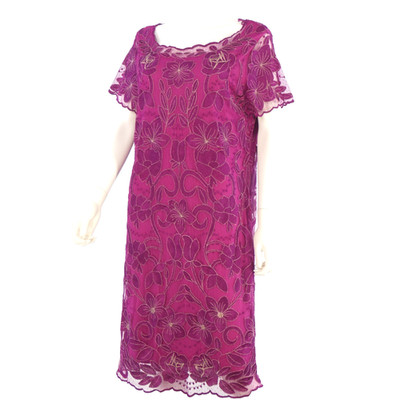 Phase Eight Kleid rosa fuchsia Spitze bestickt Brautmutter Gr. UK 18 P