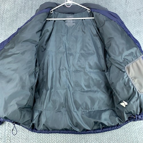 LL BEAN Down Puffer Jacket Men's XL Regular Blue Insulated Full Zip Pocket 0FKF7 - Picture 3 of 10