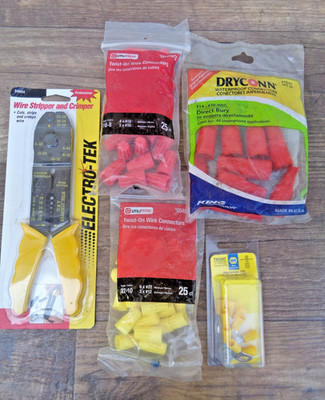ELECTRO-TEK Wire Stripper - Crimper Tool & Assorted Wire Connectors Lot