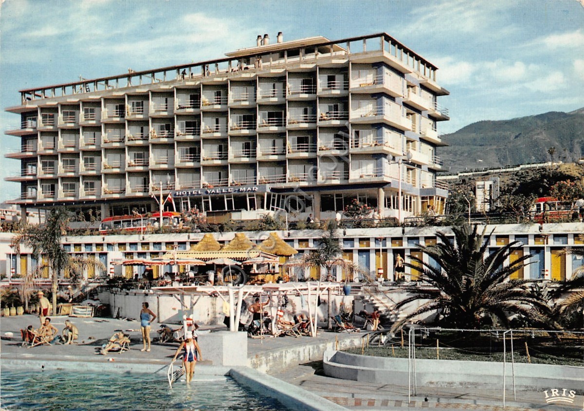 Cartolina Tenerife Puerto de la Cruz Hotel Valle Mar y piscina San Telmo 1965
