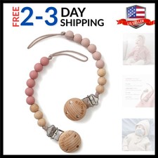 Pacifier Clips for Baby Girls Pacifier Holders Silicone Paci Binky Clips - 2 ...