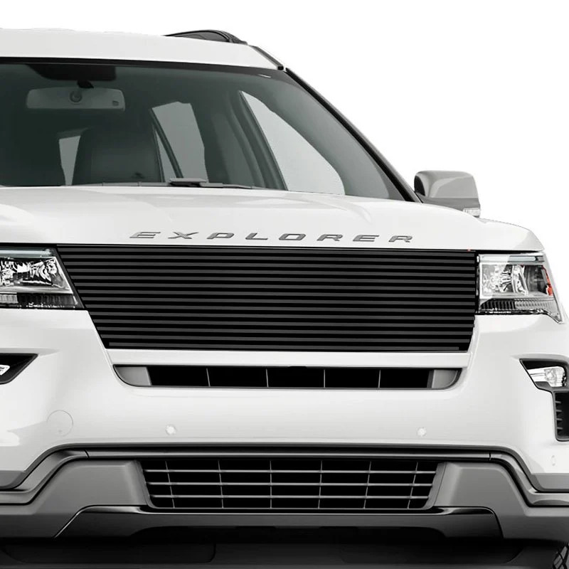For Ford Explorer 16-19 APG 1-Pc Black 8x6 mm Horizontal Billet Main Grille