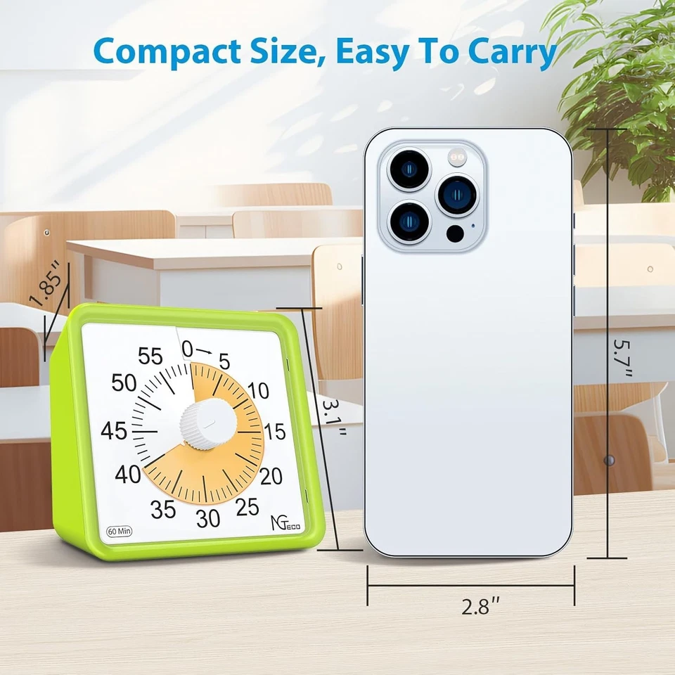 60Min Visual Timer for Kids Adults Autism ADHD Classroom Kitchen Cooking Office - Image 4 of 4