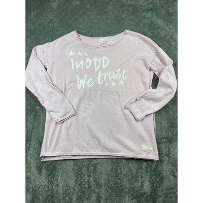 Odd Molly Pink ''Mood We Trust'' Graphic Long Sleeve Sweater Top Size XS Coquette