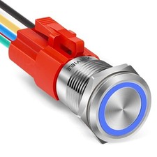16MM Latching 12V Push Button Switch On Off,Waterproof Stainless Steel with L...