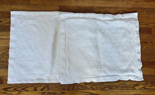 Pair Pottery Barn Reeve Matelasse Diamond Standard Pillow Sham White
