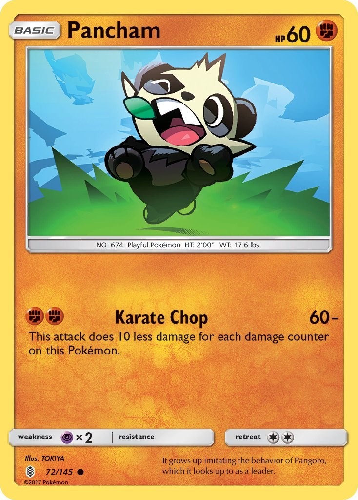 LP Pancham [SM - Guardians Rising 72/145] Reverse Holofoil Common Pokemon TCG