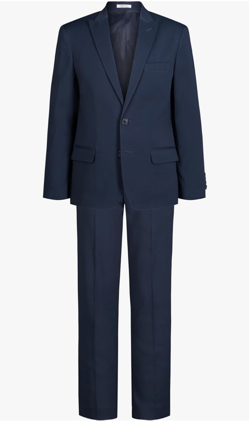 Calvin Klein Boys 2-Piece Formal Suit Set Bright Blue Stretch Size 14