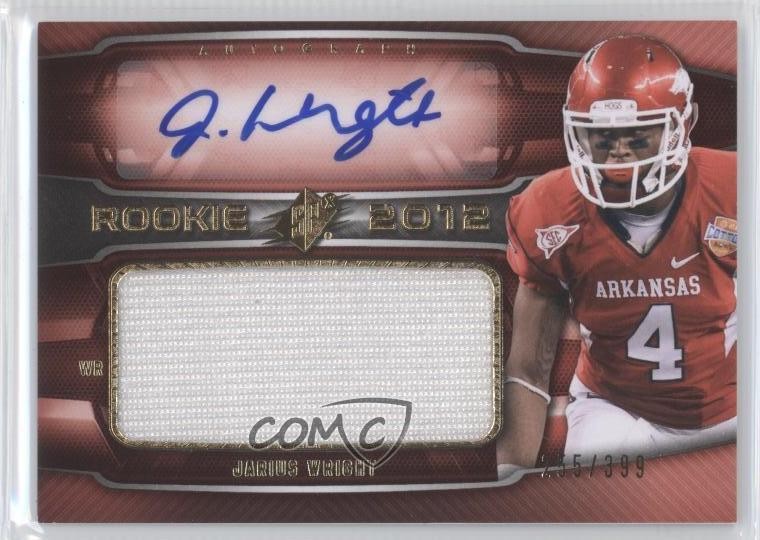 2012 SPx Rookie Auto Jersey 255/399 Jarius Wright #60 Rookie Auto RC b9e