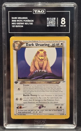 Dark Ursaring (1st Edition) graded TAG 8 for sale on eBay