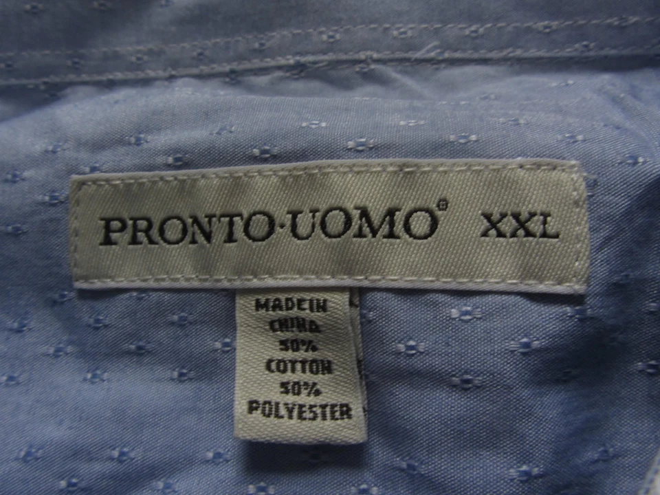 Camisa con botones Pronto Uomo para hombre - azul blanco a rayas - XXL Foto 3 de 4