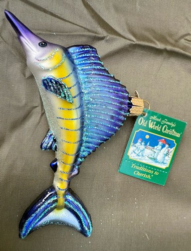 Ocean Sailfish Old World Christmas Glass Ornament 12226 Fish Decoration - Picture 3 of 5