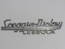 VTG Scoggin-Dickey Chevrolet Lubbock Texas Metal Dealership Badge Emblem Tag TX