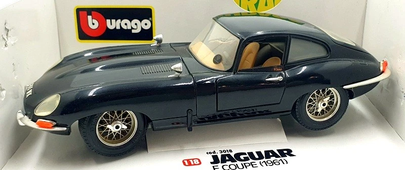 Литая модель купе Jaguar E 1961 года в масштабе 1:18 Burago — черная - Изображение 3 из 4