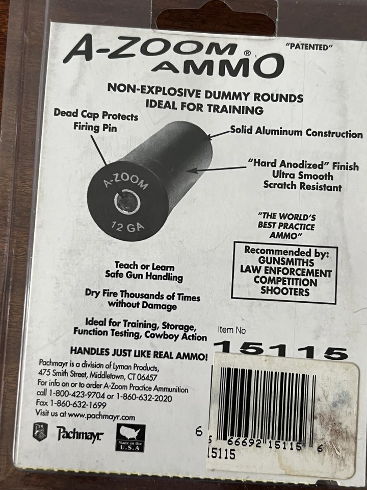 A-Zoom 45 Auto Snap Caps Practice Training Testing Made in USA Dry Fire 5 Pack - Image 4 of 4