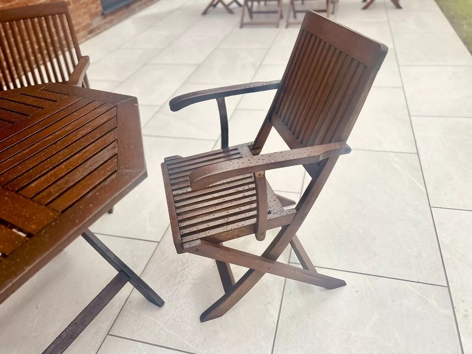 Teak Wooden Garden Furniture Sets 4 Chairs and 1 Table Garden Furniture