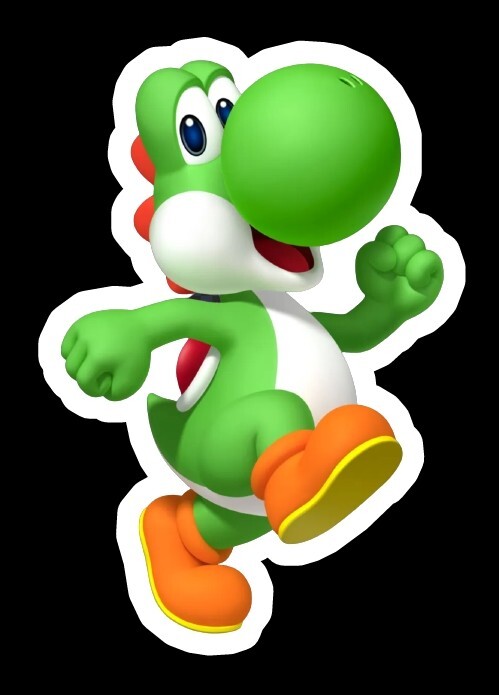 Yoshi Vinyl Sticker/Decal 5X 3 inch Cartoon Super Mario Bros