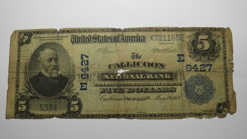 5 $ 1902 Callicoon New York NY National Currency Banknote Geldschein! Ch #9427 RAR