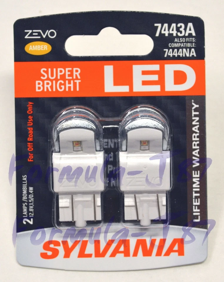 Sylvania ZEVO LED Light 7444NA Amber Orange Two Bulbs Front Turn Signal Upgrade - Image 2 of 4