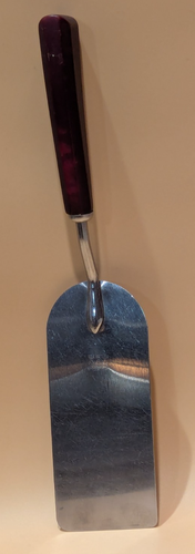 Englishtown Red Bakelite Short Handle Stainless Steel Spatula 12" Turner USA - Picture 2 of 13