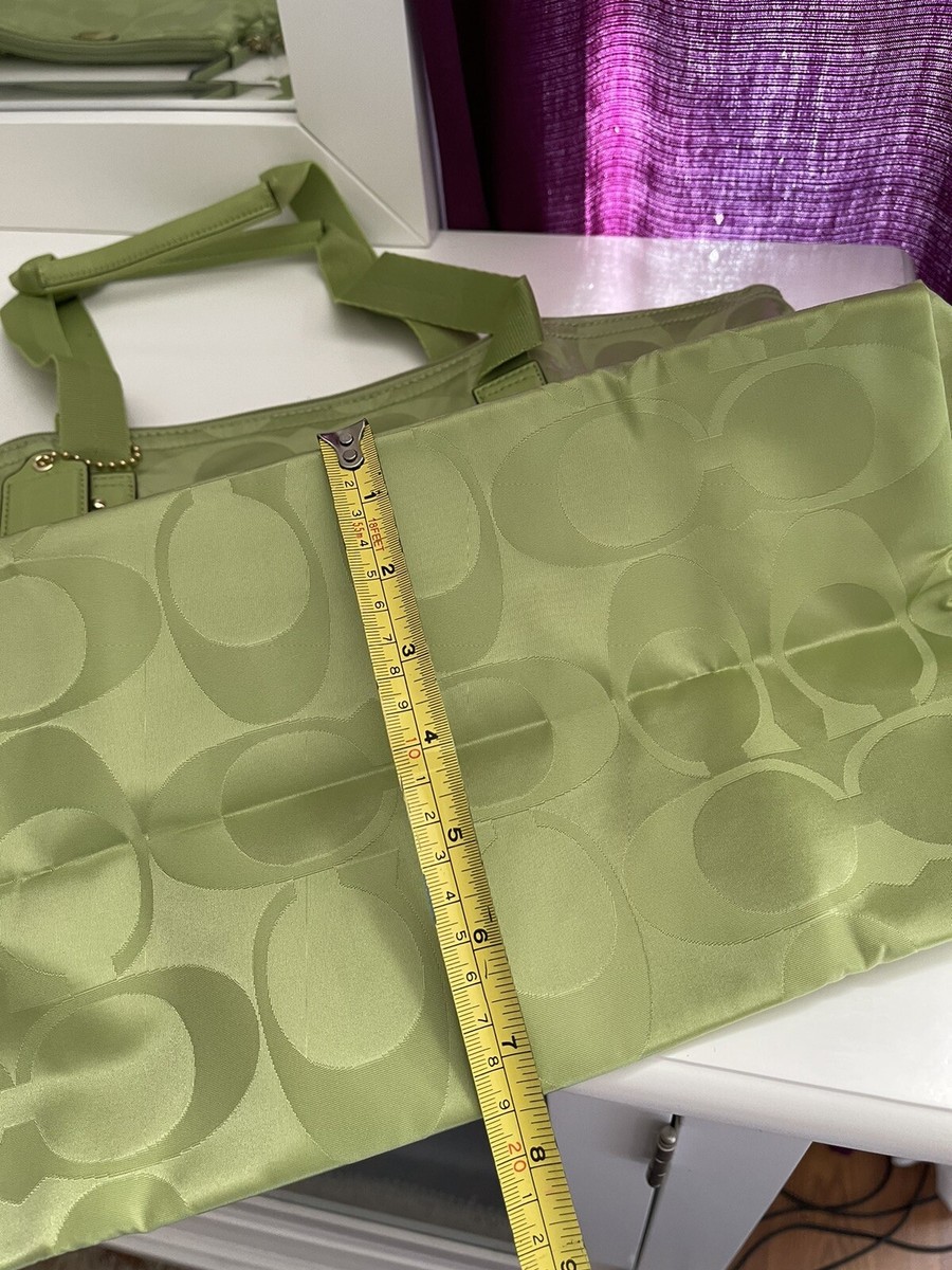 『TEN NYLON COACH GREEN XL 』 Coach Large Green Signature C Print Travel Weekender Tote