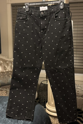 Current elliott Vintage Slim Ankle black dot jeans