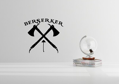 Berserker mit Äxten Wikinger Design lustiges Zuhause Wandbild Aufkleber Vinyl Aufkleber