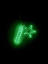 Moon Cycle And Star Keychain Glow In The Dark
