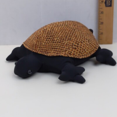 Cost Plus Turtle Doorstop Weighted Bean Bag Black Brown Home Decor