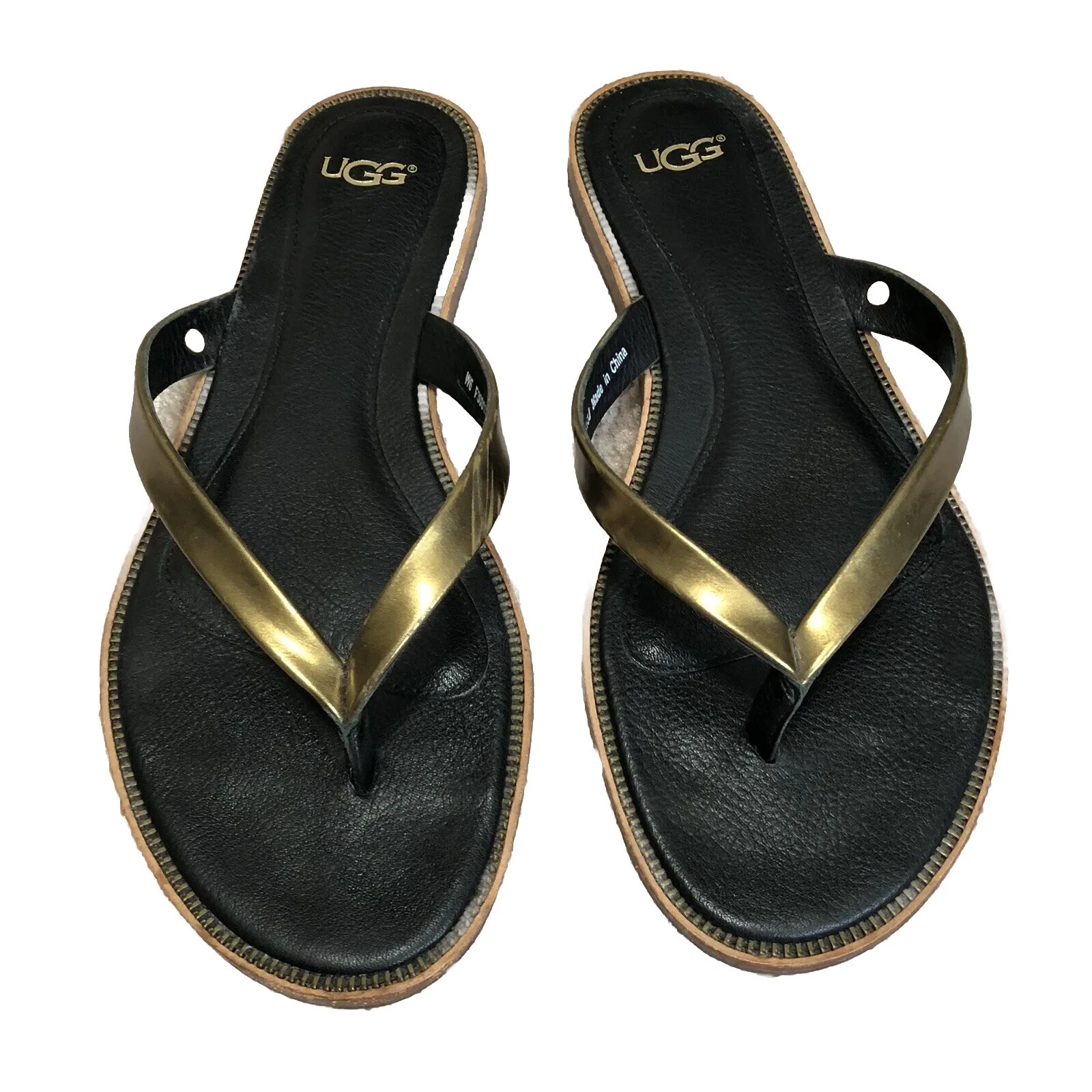 Sandali infradito oro metallizzato UGG ""Allaria"" taglia 6