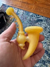 Phoenix Star Pipe Bowl Glass Super Cute Trippy Design Yellow gold Unique