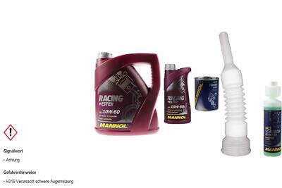 5L MANNOL Motoröl SAE 10W-60 RACING+ESTER inkl. Additiv Auslaufschlauch