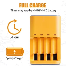 4-Slot USB Smart Rechargeable AA Battery Charger for Ni-MH/Ni-CD 1.2V Batteries