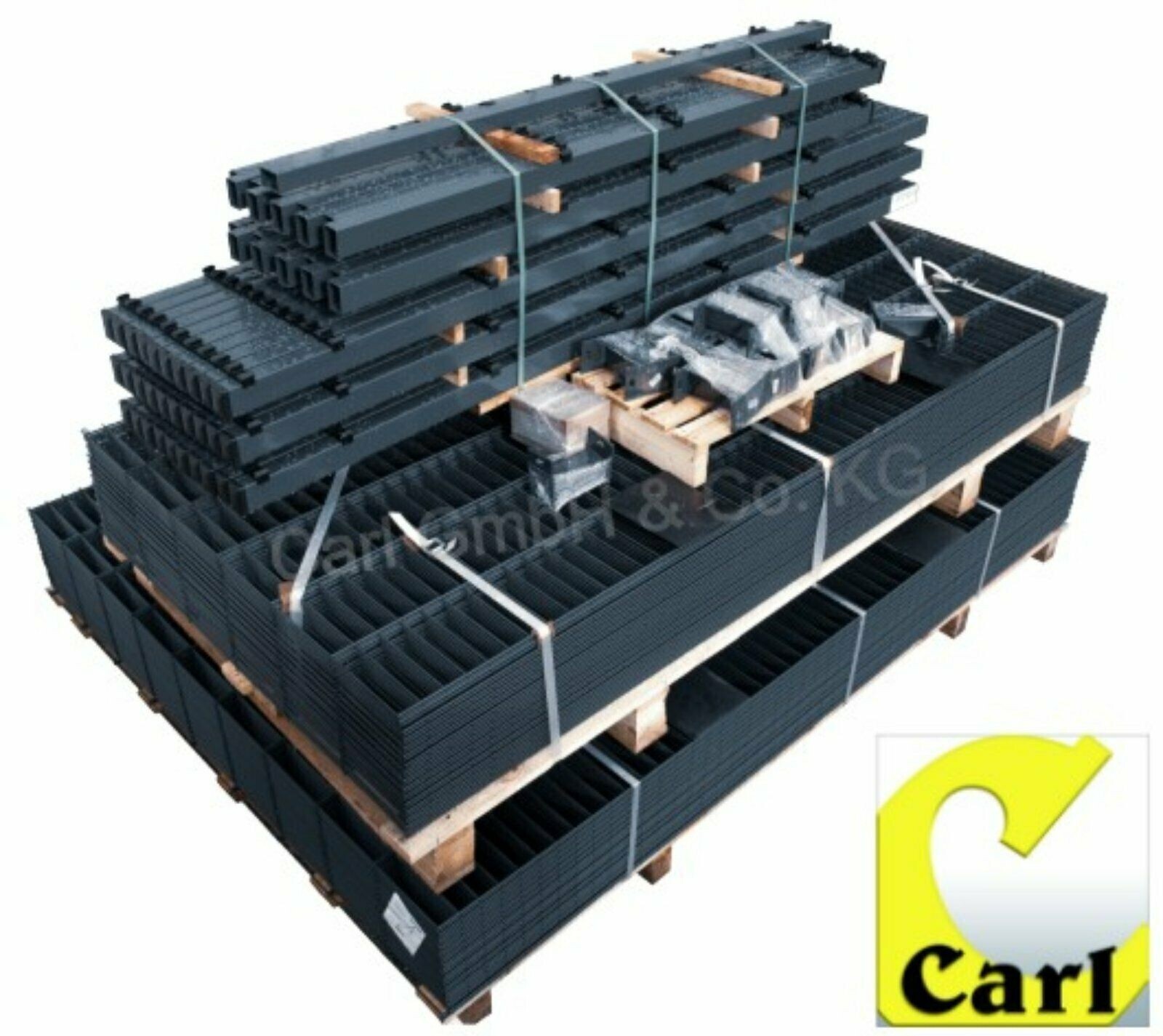 Doppelstabmattenzaun grau mit Pfosten zum einbetonieren +Hülsen eBay