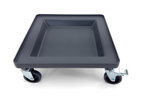 Carretilla para estante para platos y estante de vidrio | Bloqueo de 2 ruedas 4" | Capacidad máxima 250 lbs | GRIS - Imagen 9 de 11