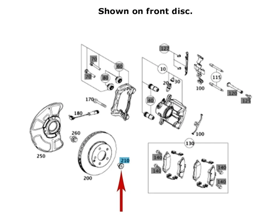 2 X Brake Disc Rotor Torx Head Mounting Set Screw to Hub Flange 2000-15 Mercedes - Image 2 of 3