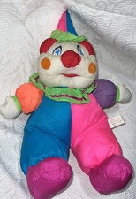 VTG PINK Clown Pink Nylon Stuffed Doll Superior Toy and Novelty Plush 18" B45 